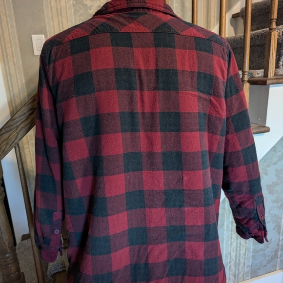 Women's fleece lined flannel coat - Picture 2 of 5